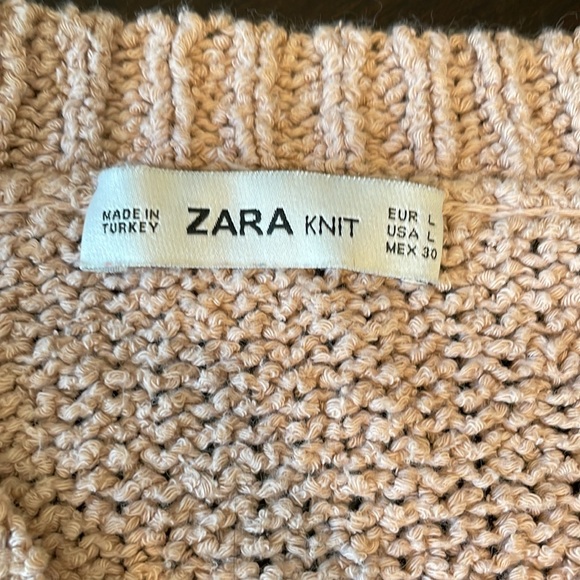 Zara Oversized V-Neck Distressed Sweater - Picture 6 of 11